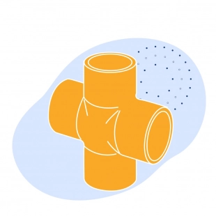 Крестовиная медная под пайку 66.7 мм М1ф ГОСТ 32590-2013