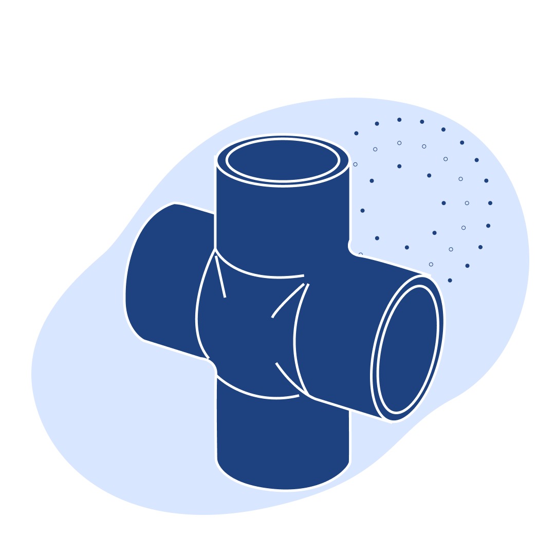 Крестовиная медная под пайку 53.6 мм М1ф ГОСТ 32590-2013